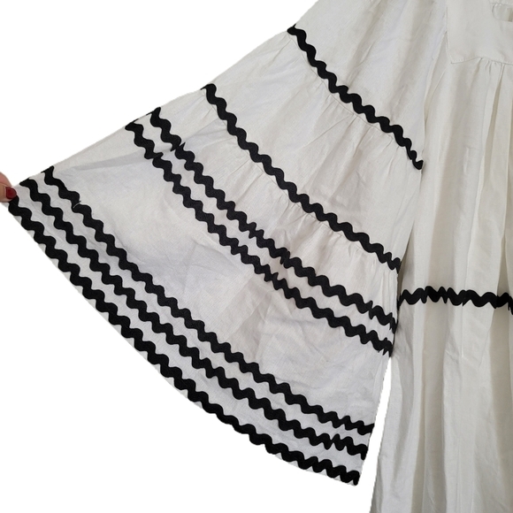 Lisa Marie Fernandez Collab W/Target Dress Size Medium White Ric Rac Flare - Picture 5 of 14